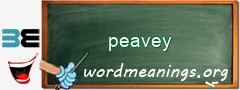 WordMeaning blackboard for peavey